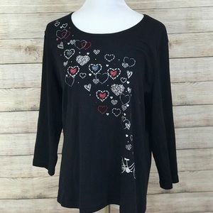 Karen Scott Petite Embellished Top